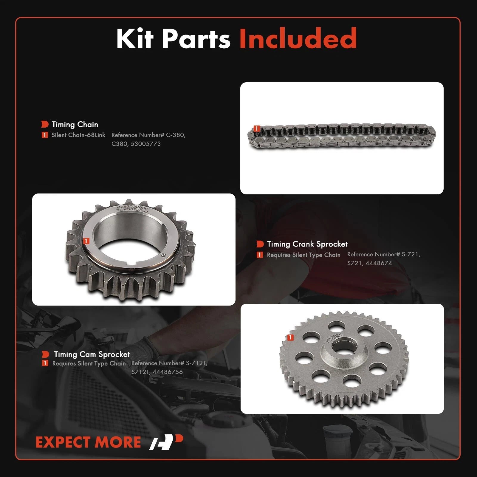 3X Timing Chain Kit for Dodge Ram 1500 (1993–1998) Jeep Grand Wagoneer