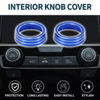 AC Climate Heater Switch Knob Cover for Honda Civic 10th Gen 2016-2020 Blue 2x