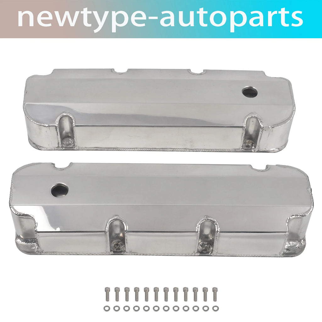 Fabricated Aluminum Valve Covers for Ford BBF 429-460 (W/ Hole, Polished)