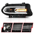 Black Clear Lens Projector Headlight Set for 2015-2023 Dodge Charger