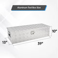 Chrome Aluminum Tool Box for Pickup Truck (39"x13"x10")