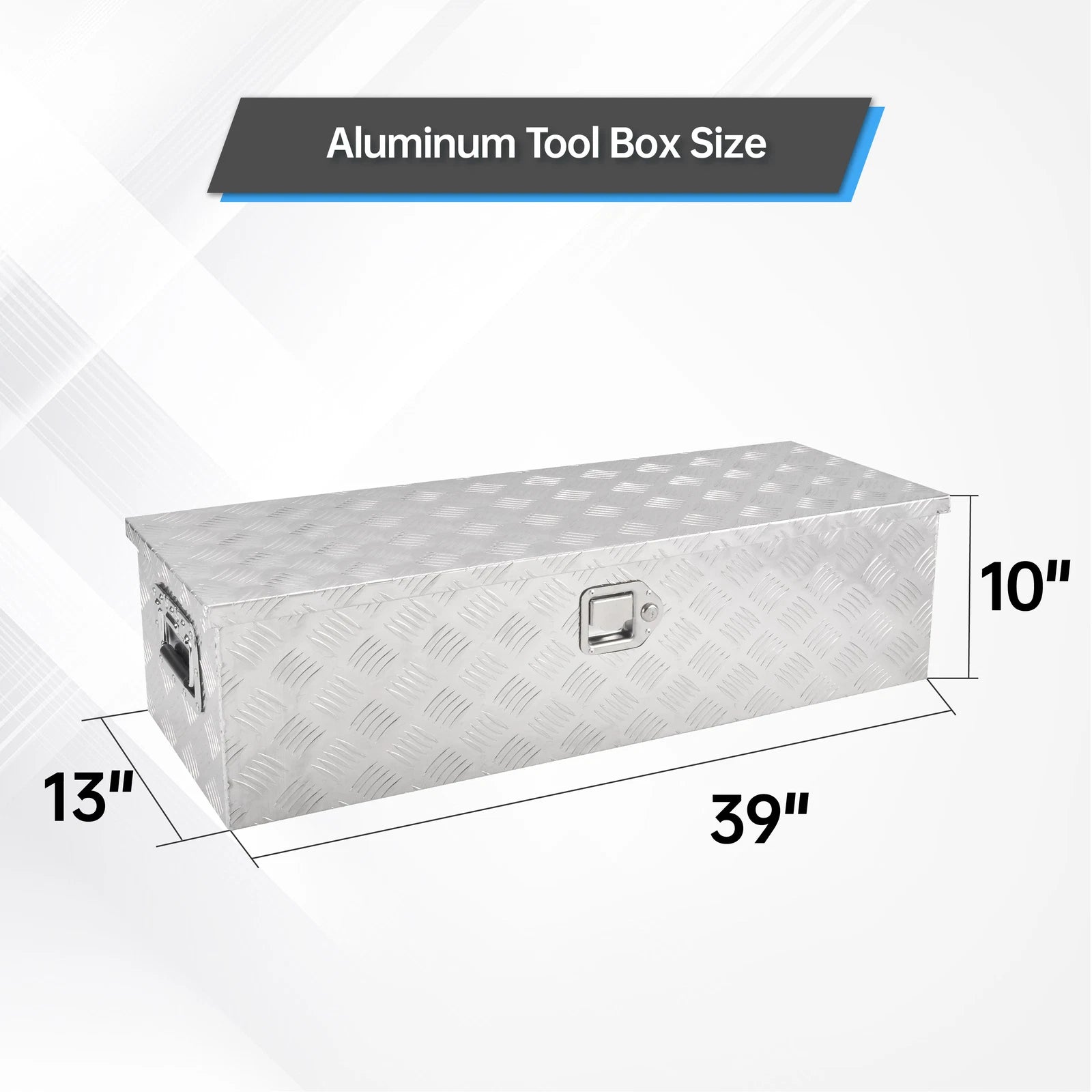 Chrome Aluminum Tool Box for Pickup Truck (39"x13"x10")