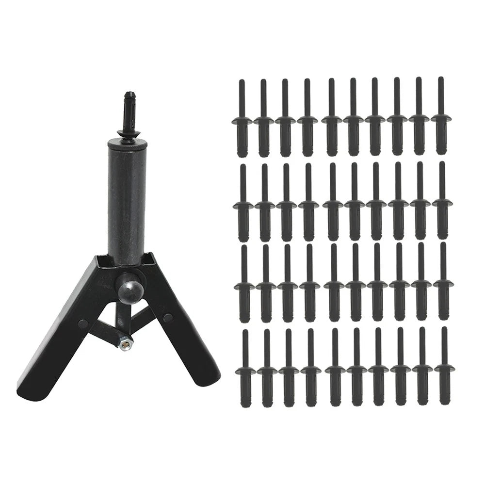 Plastic Poly Rivet Gun Set with 40 Rivets for Universal Use (41 Pcs)