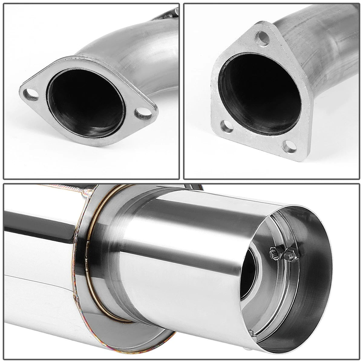 Catback Exhaust Pipe 2.25" for Eclipse 3G V6 (1995–1999) - 4" Muffler Tip