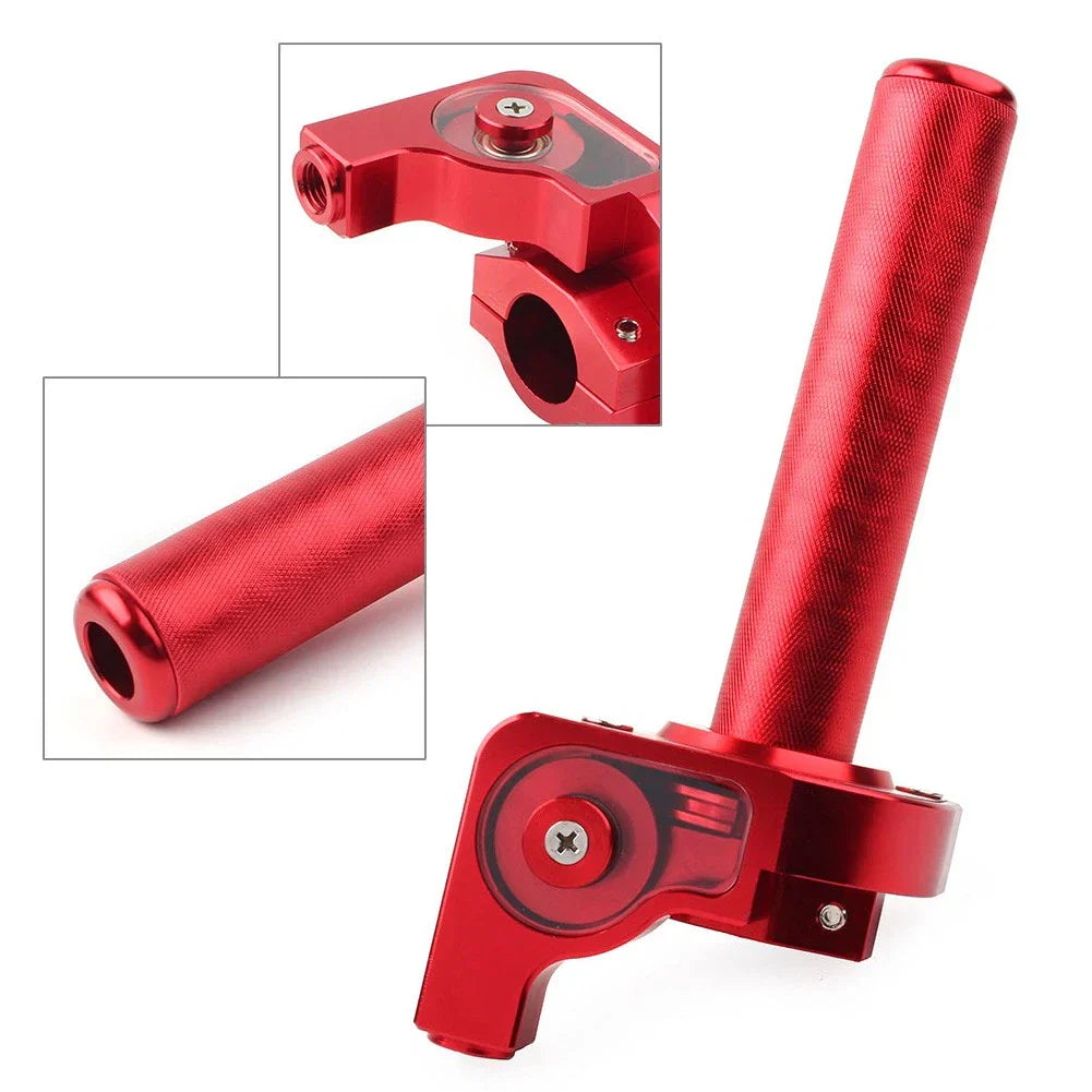 CNC 7/8'' Motor Handlebar Grip Twist Throttle for Universal Red