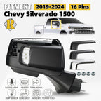 Side Mirror for Chevy Silverado 1500 (2019–2024) w/ BSD, Memory, Temp, 16 Pin