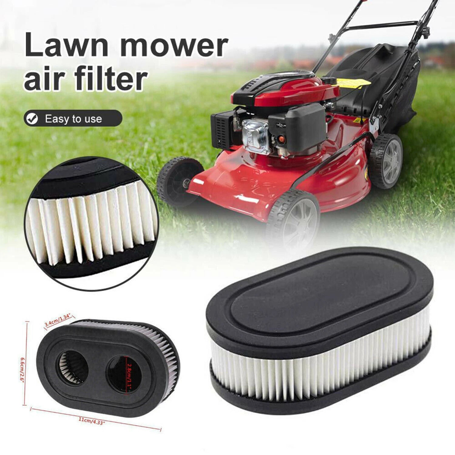 2X Air Filter for Briggs & Stratton (798452, 593260, 4247, 5432, 5432K, 09P702)