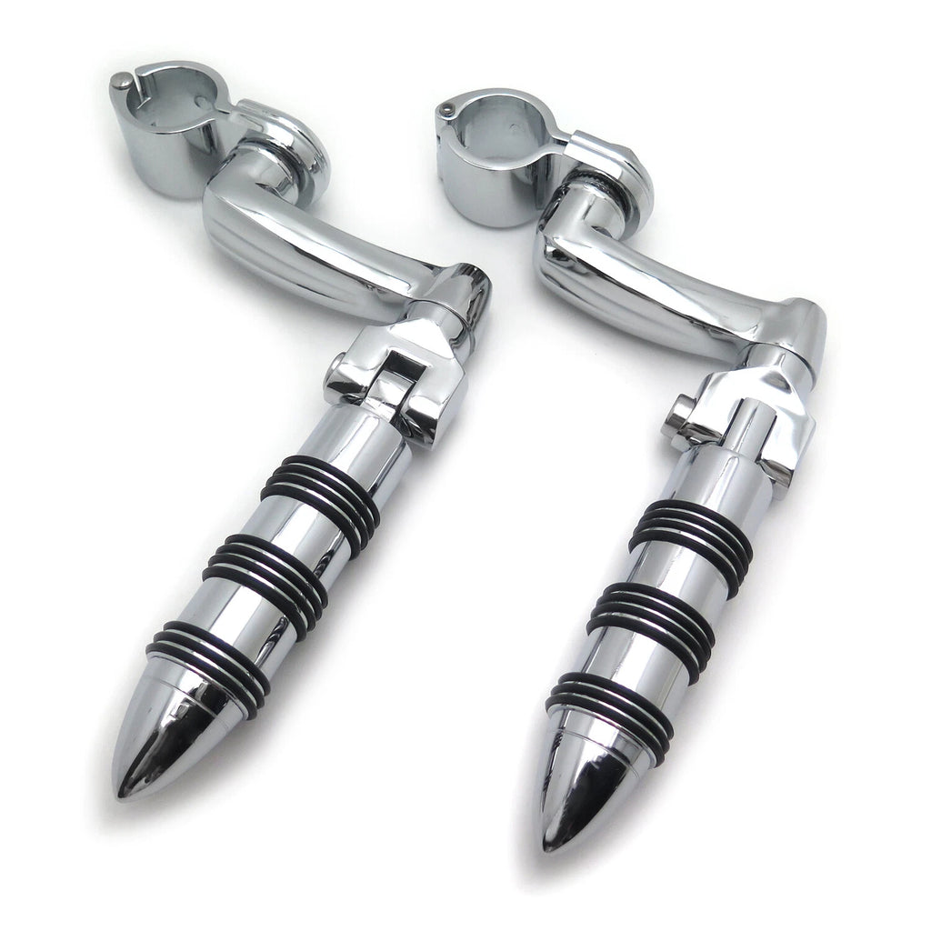 Chrome 1.25" Highway O Ring Foot Pegs for Harley Touring Road King