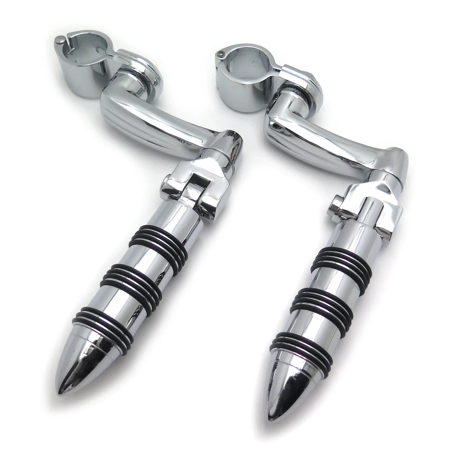 Chrome 1.25" Highway O Ring Foot Pegs for Harley Touring Road King