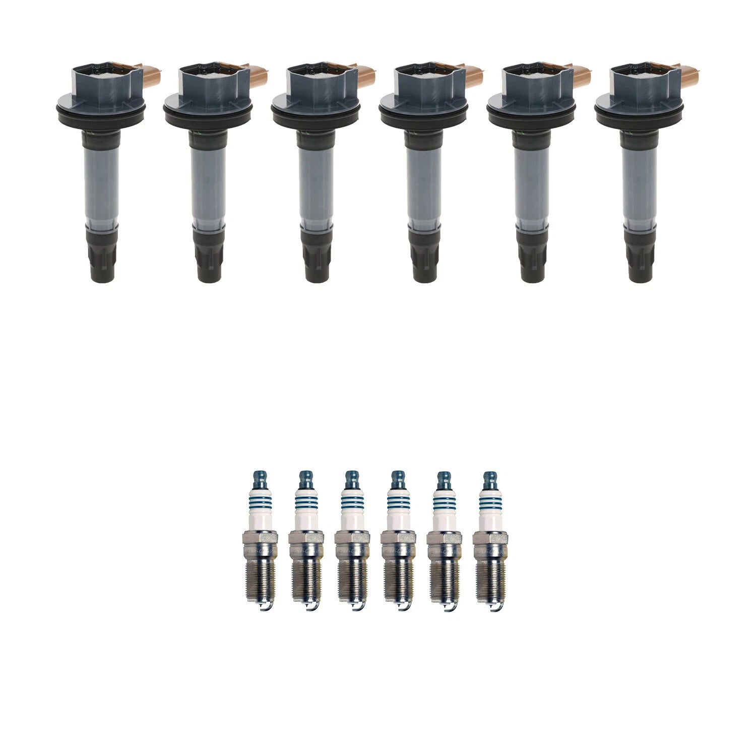Set of 6 Ignition Coils & Denso Iridium Spark Plugs for Ford Expedition F-150