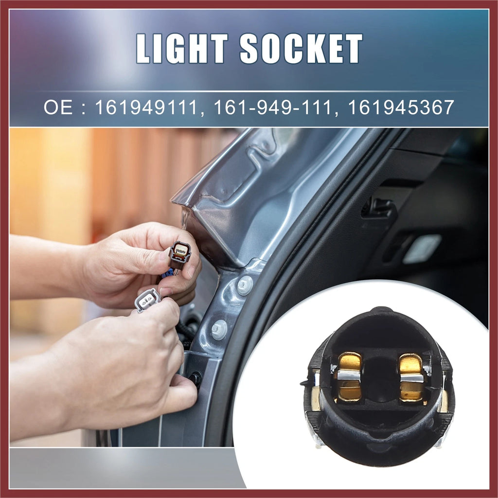 2X Side Repeater Indicator Light Bulb Socket 161949111 for VW 