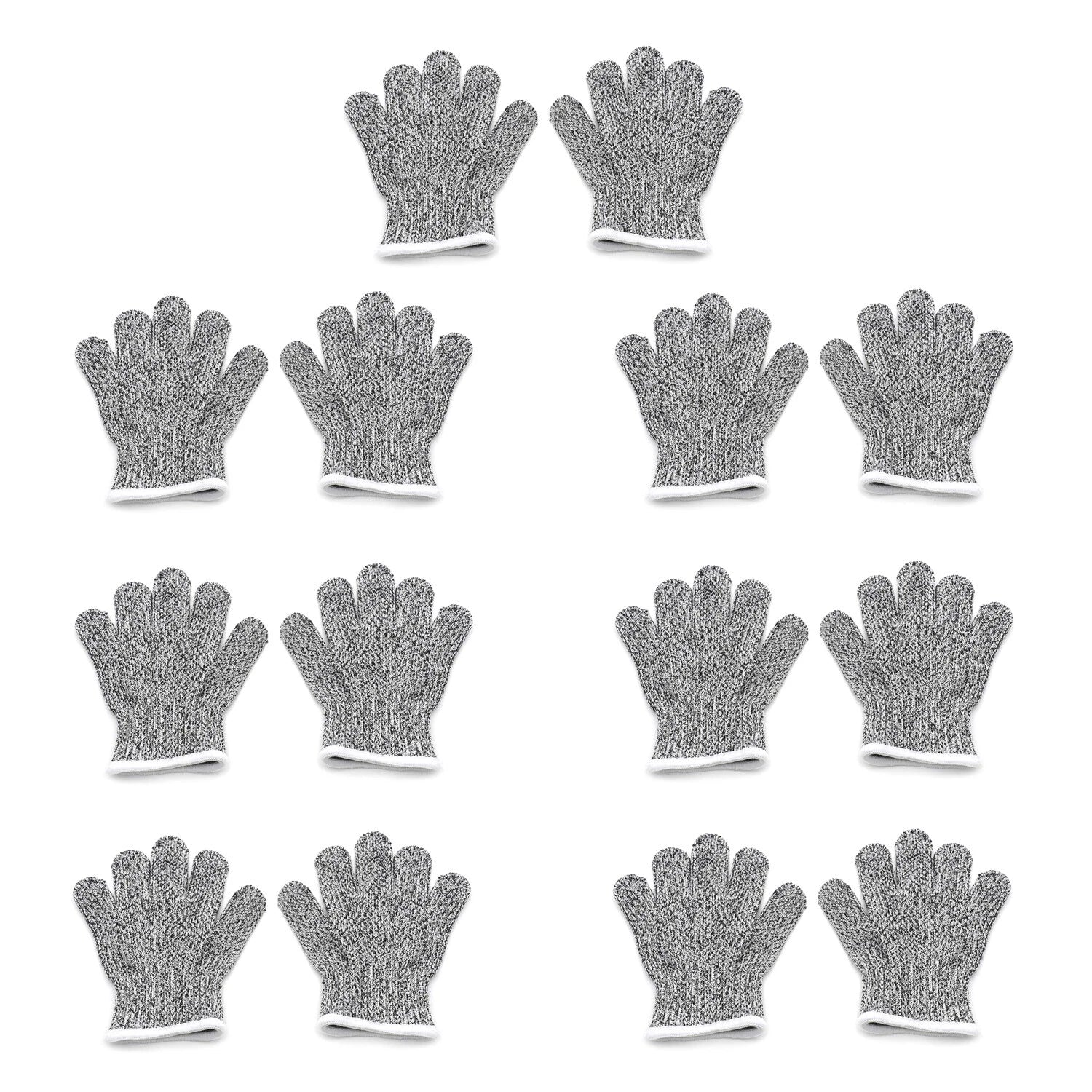 Cut-Resistant Stretch Gloves for Kids (6-8 Years) - Level 5 Protection (Set of 7)