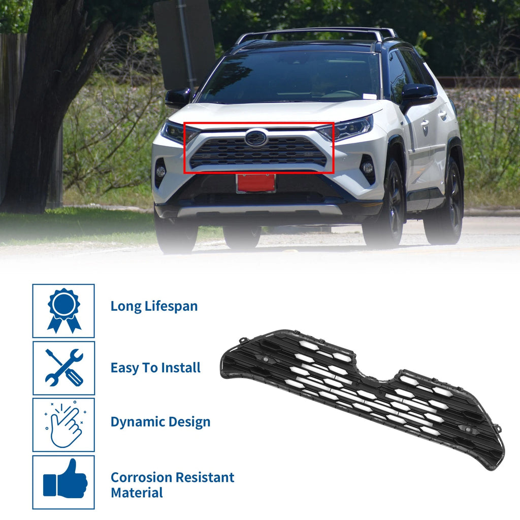 Front Hood Bumper Grille for Toyota RAV4 (2019–2022) No.531120R120 Black