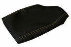 Leather Console Lid Armrest Cover for BMW F30 (2014–2018) Black Beige Stitch
