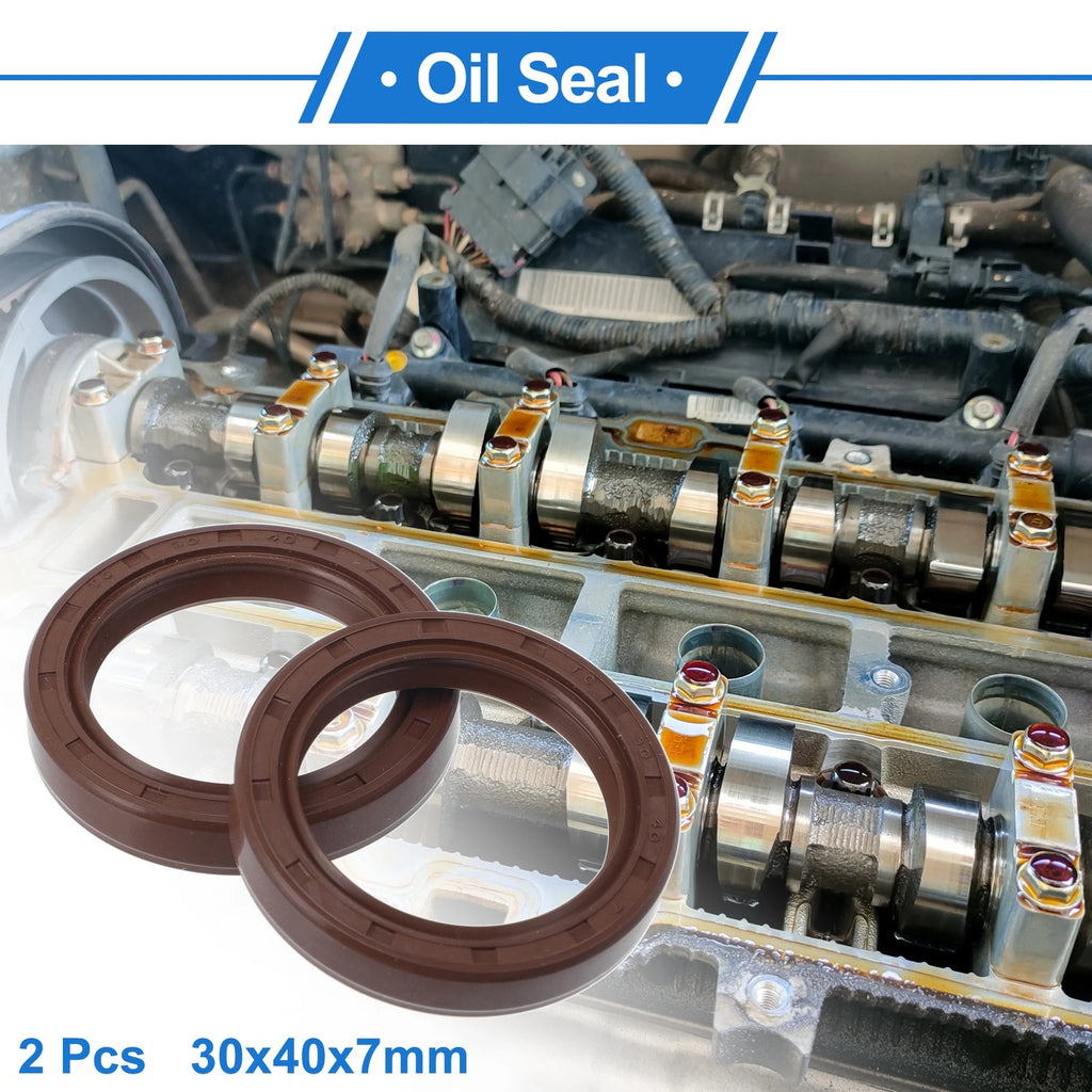 2X Oil Seal Rotary Shaft Seal FKM Rubber 30x40x7mm for Various Models 