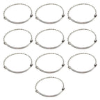 10PCS Stainless Steel Adjustable Bangle Bracelet 2.5" Expandable