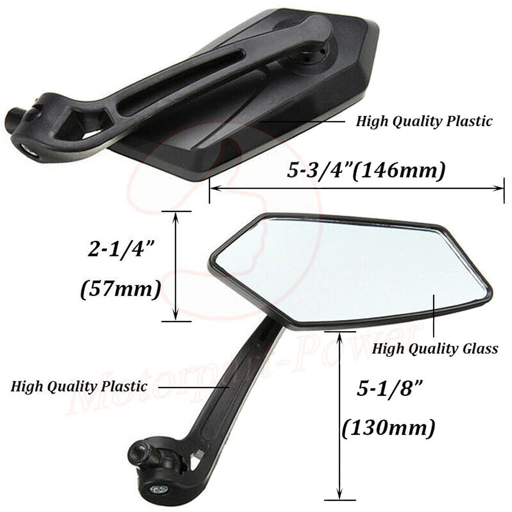 Pair Rearview Mirrors for Honda Yamaha Kawasaki Motorcycle (8mm 10mm)