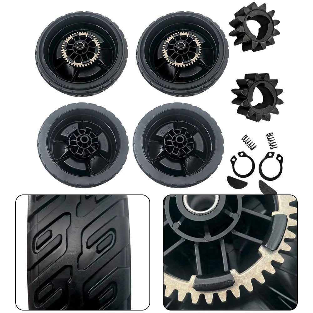 8 Inch Lawn Mower Wheels & 12 Teeth Drive Gear Kit for Honda HRN216 (2016–2023)