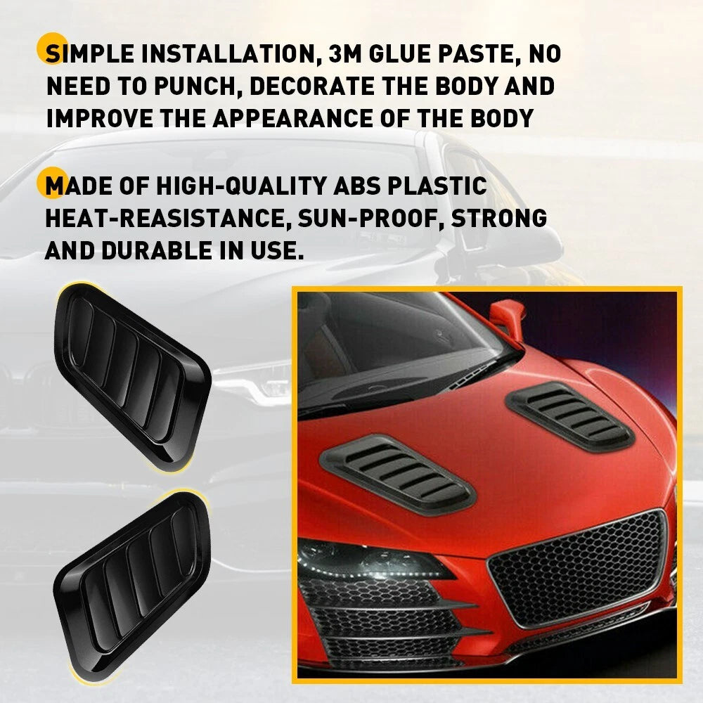 2X Air Flow Intake Scoop Vent Covers for Universal Cars