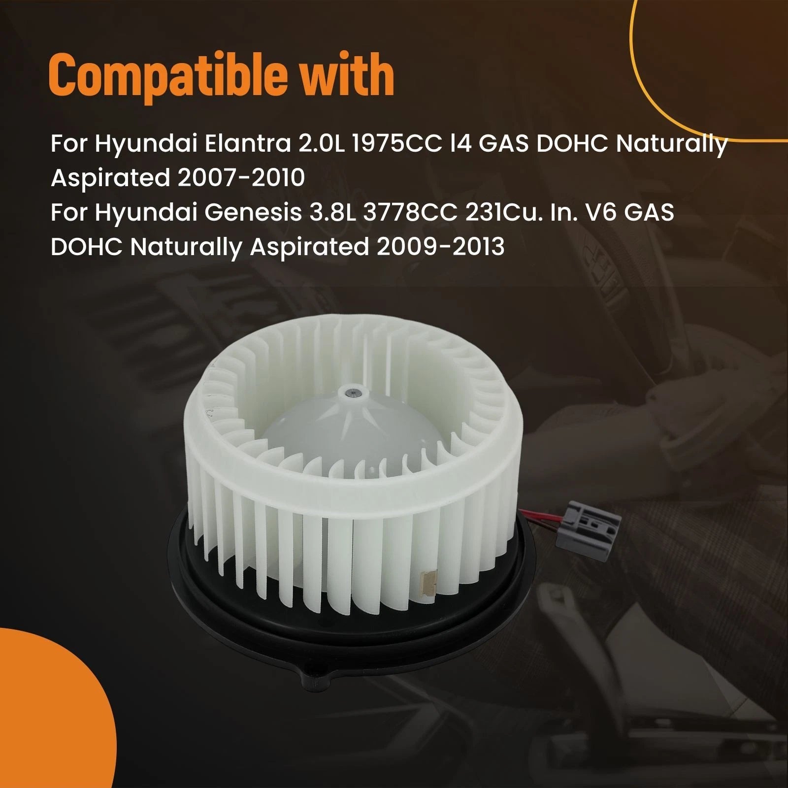 HVAC Heater Blower Motor Fan for Hyundai Elantra/Genesis (2011–2016) 971132H000 971133M000