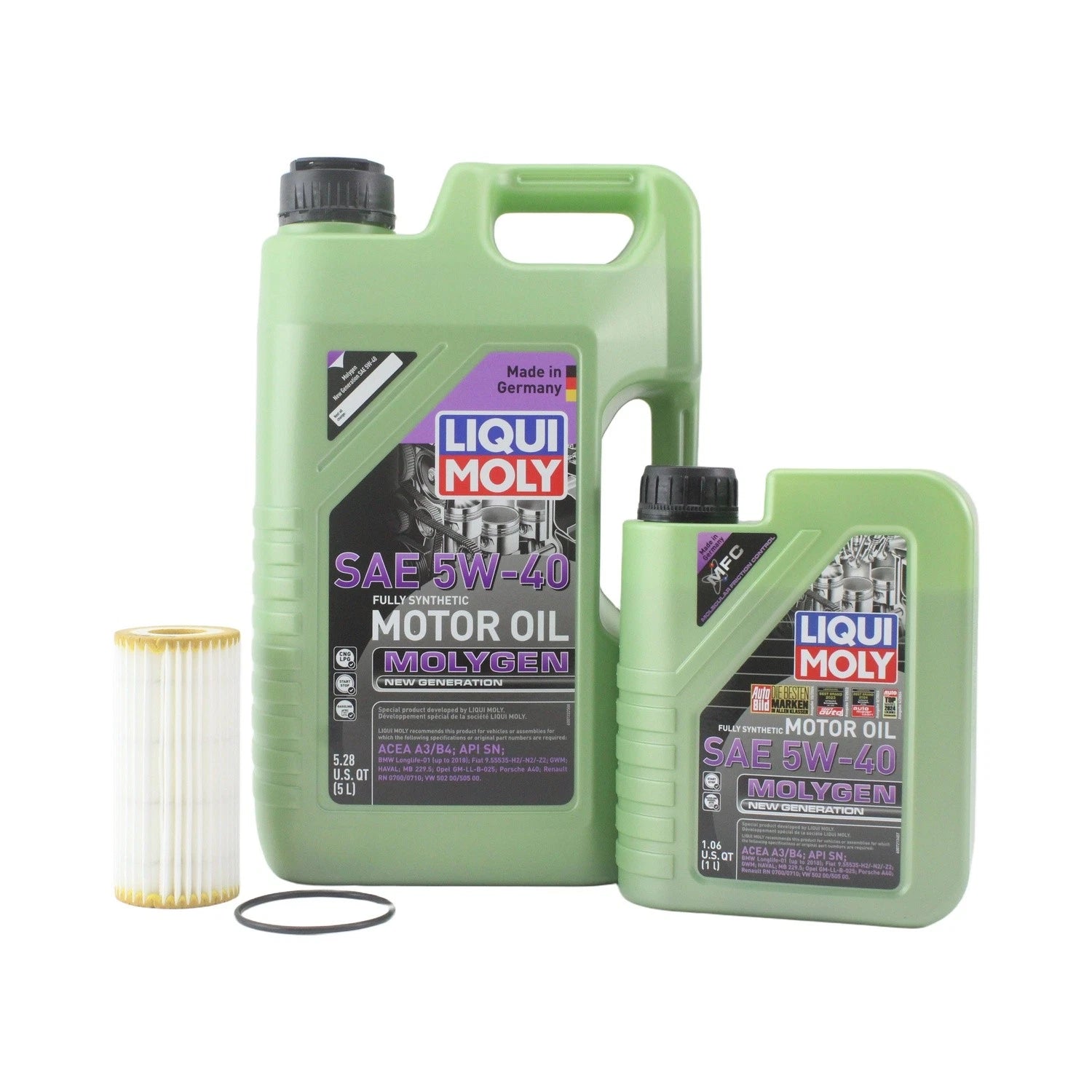 6L Liqui Moly Molygen 5W-40 Oil Change Kit for Audi A4 Quattro Q5 (2010–2020)