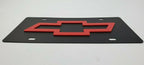Metal Vanity License Plate Tag with 3D Red Chevy Bowtie for Chevrolet (1950–2026)