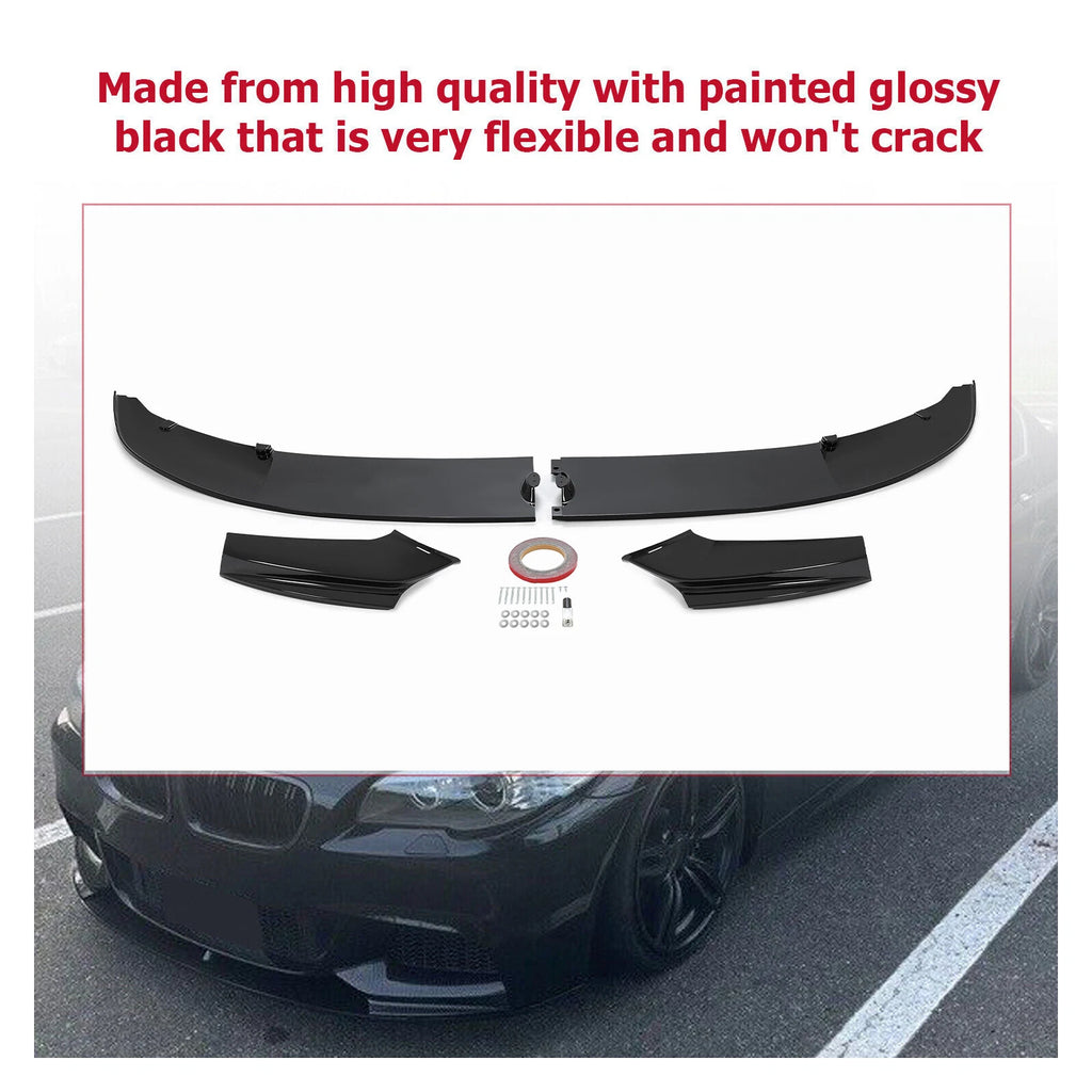 Gloss Black Front Bumper Lip Spoiler for BMW F10 5 Series M Sport (2011–2016)