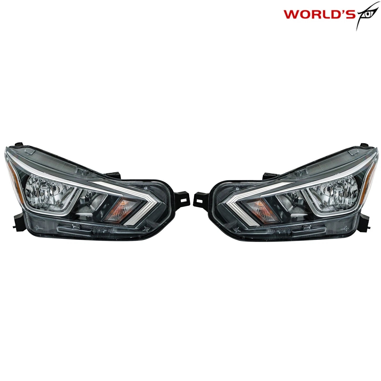 Set of 2 Halogen Headlamps for Nissan Versa (2020–2021) Chrome