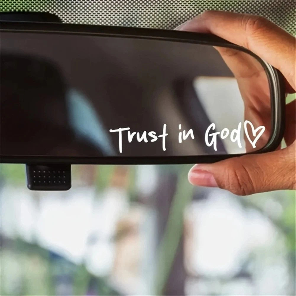 Rearview Mirror Stickers for Car and Motorcycle (Trust in God)