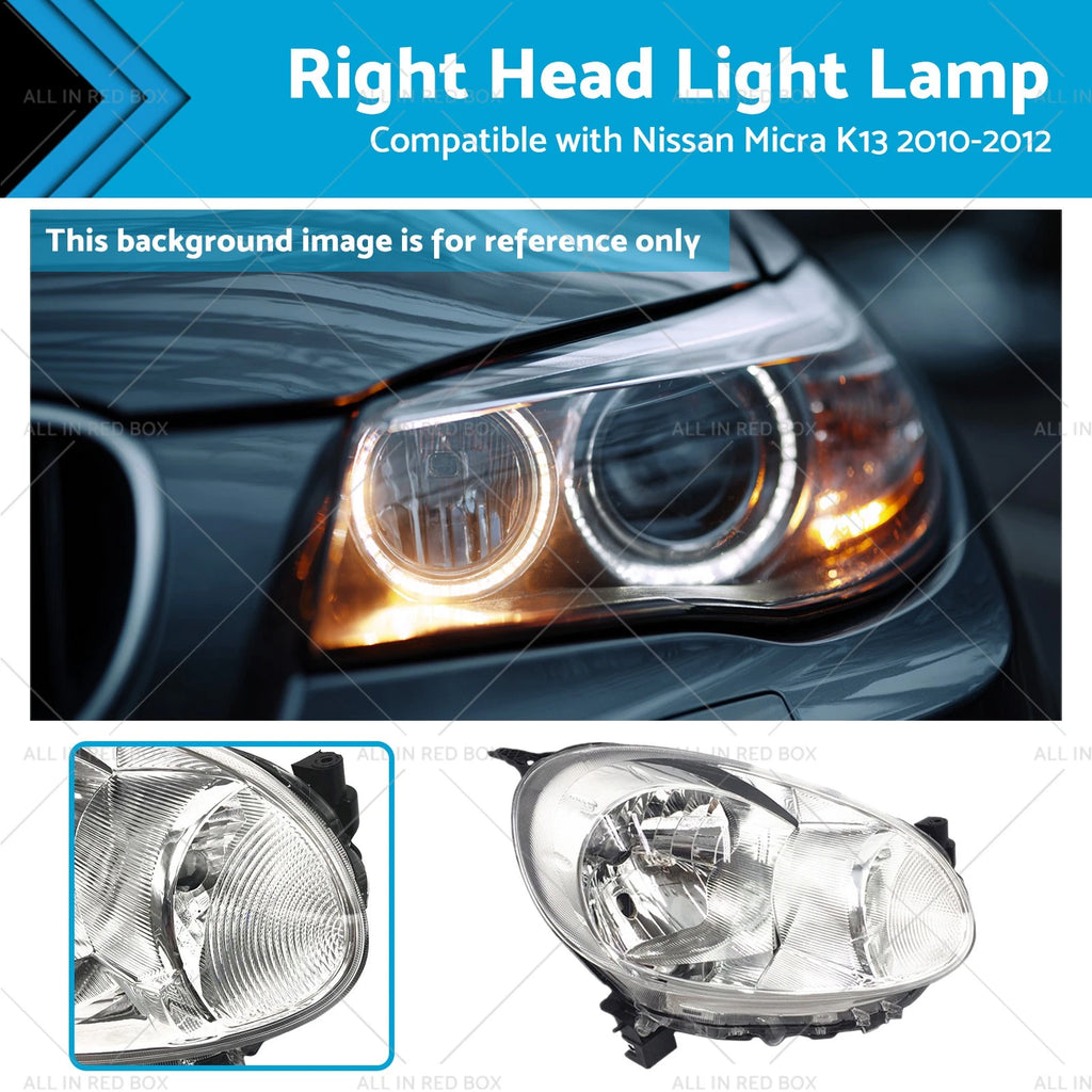 Right Head Light Lamp for Nissan Micra K13 (2010–2012) Manual Adjuster