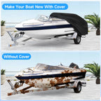 Boat Cover for V-Hull Tri-Hull (17ft–19ft) Heavy Duty UV Resistant
