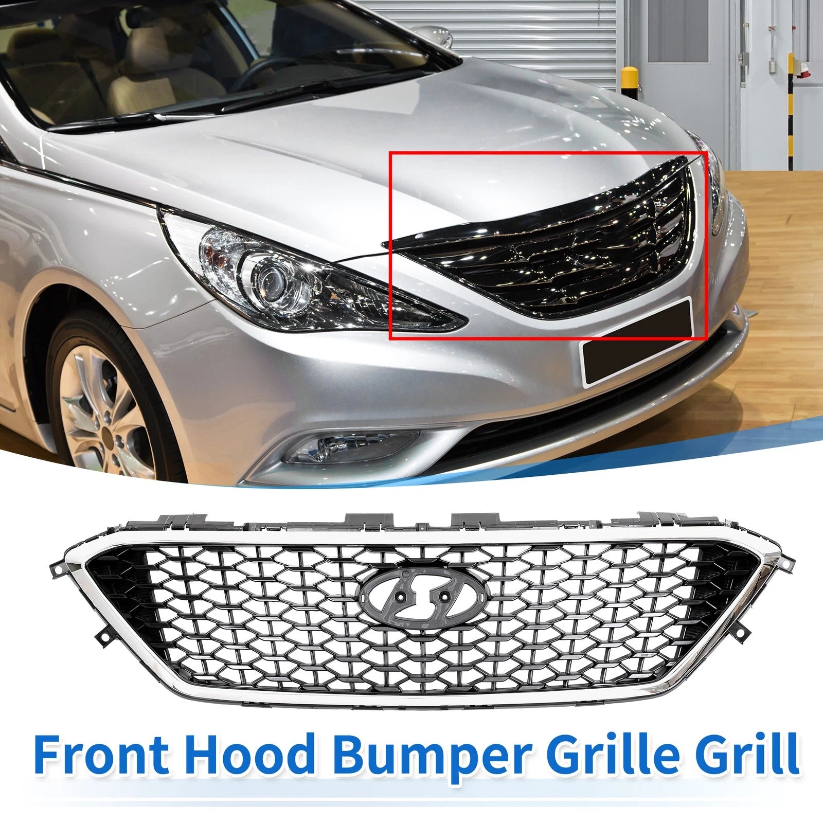 Front Hood Bumper Grille for Hyundai Sonata (2011–2014) No.86350C1000