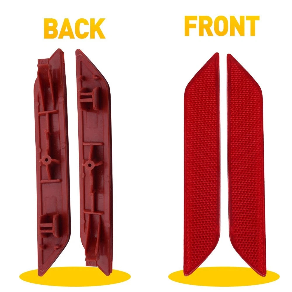 2X Rear Bumper Reflector Brake Light Covers for Honda Civic Sedan (2013–2015)
