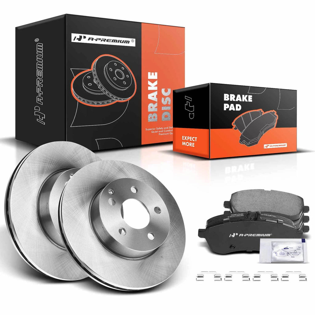 Front Disc Brake Rotors & Ceramic Pads for Mercedes-Benz C250 SLK250 (2012–2015)