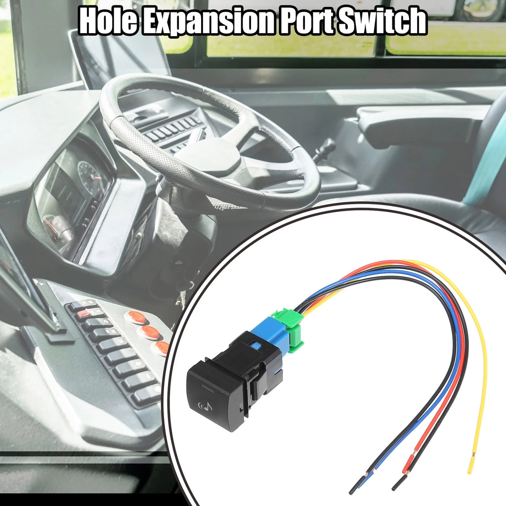 1 Pcs Hole Expansion Port Music Switch with Wire for Toyota Vehicles