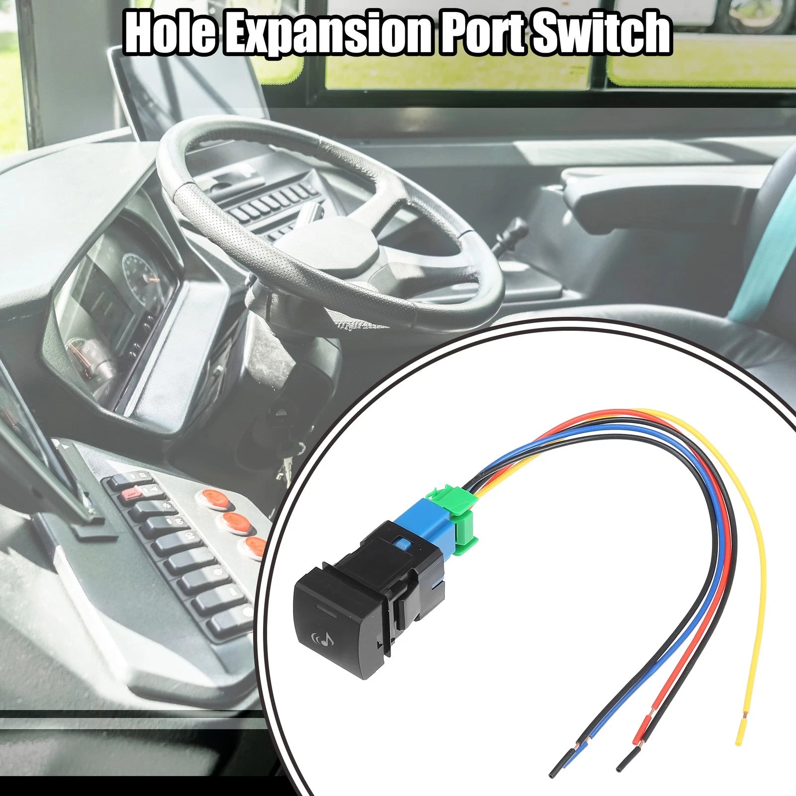 1 Pcs Hole Expansion Port Music Switch with Wire for Toyota Vehicles