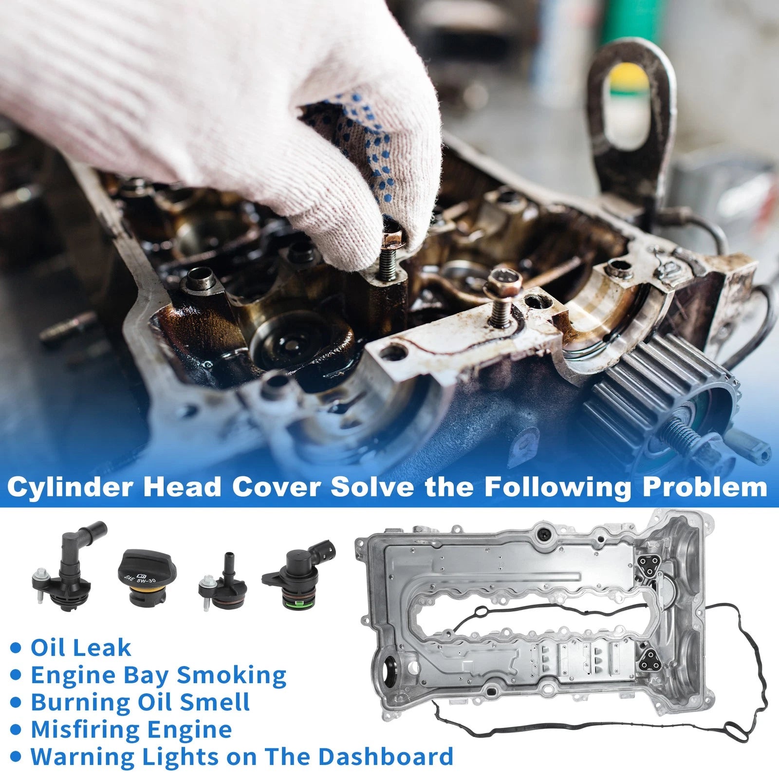 Aluminum Engine Valve Cover for Chevrolet Cruze Malibu Trax (2016–2022) 25204723