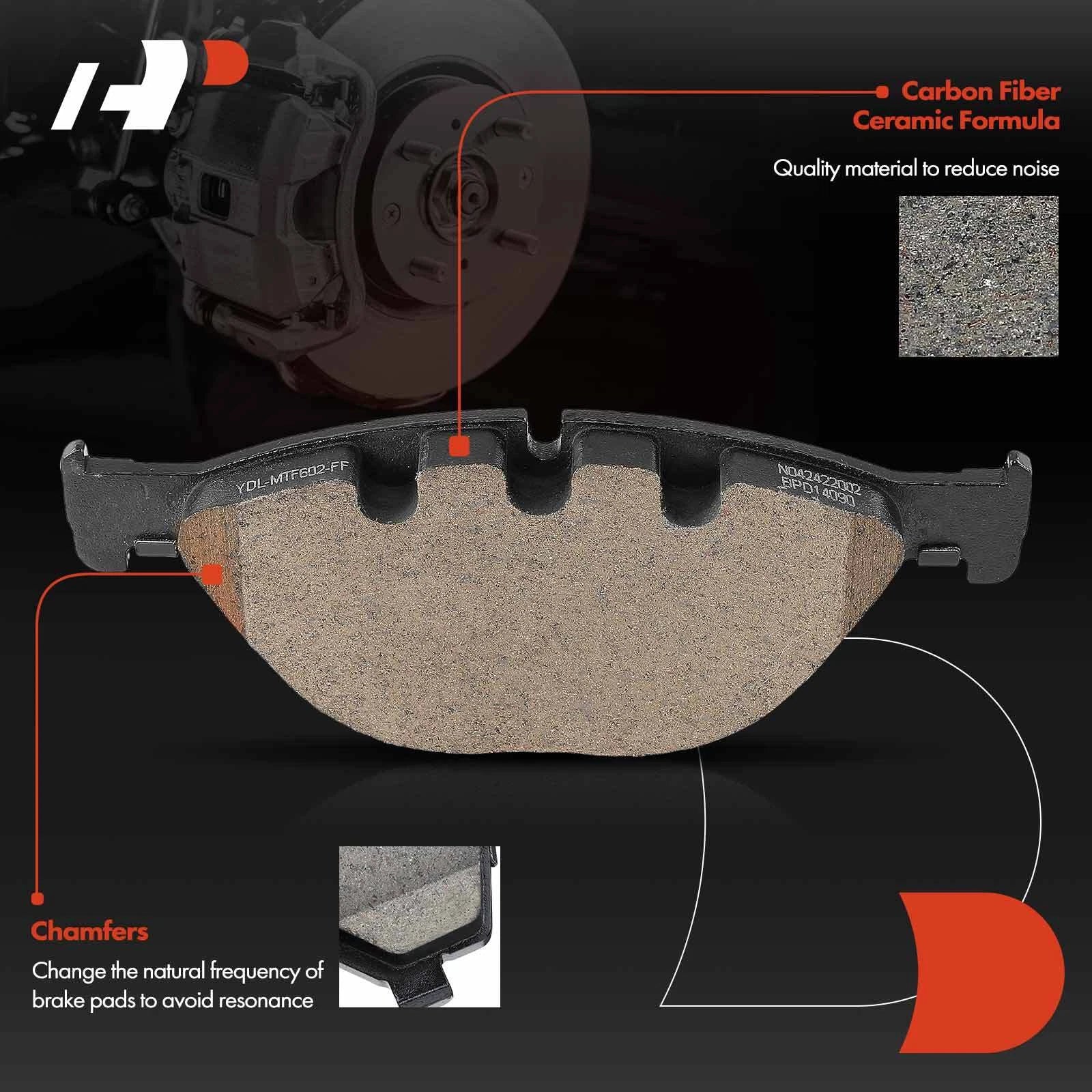 Set of 4 Front Ceramic Brake Pads for BMW 528i 535i GT 550i 650i 740Li (2012–2013)