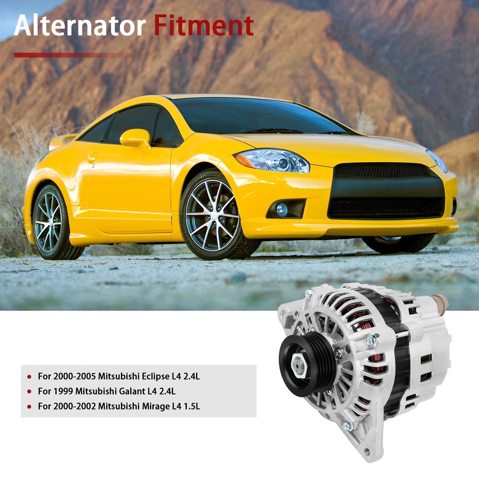 Alternator for Mitsubishi Eclipse 2000-2005, Mirage 2000-2002