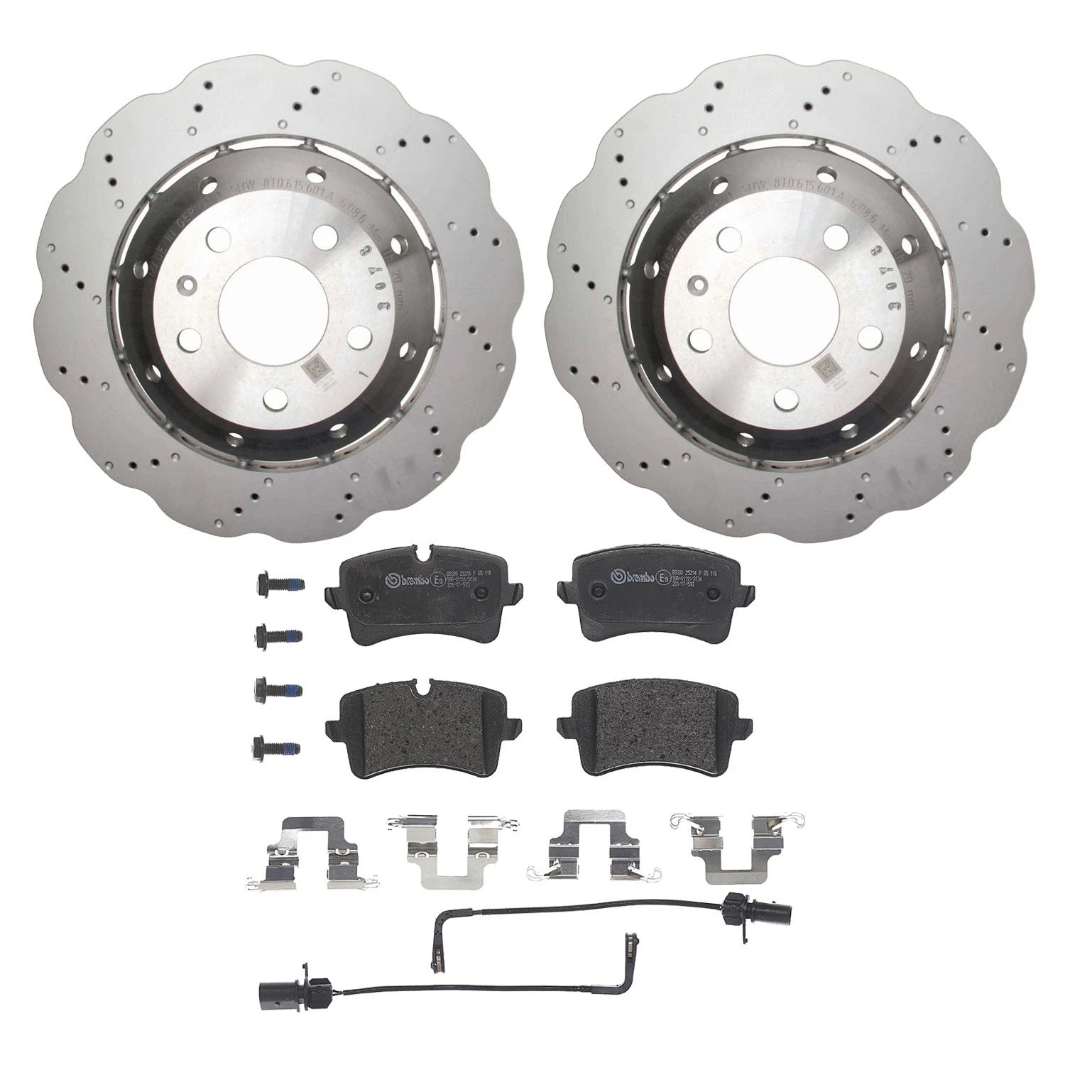 Rear Brake Kit 330mm Drilled Rotors Brembo Pads for Audi RS5 (2013–2015)