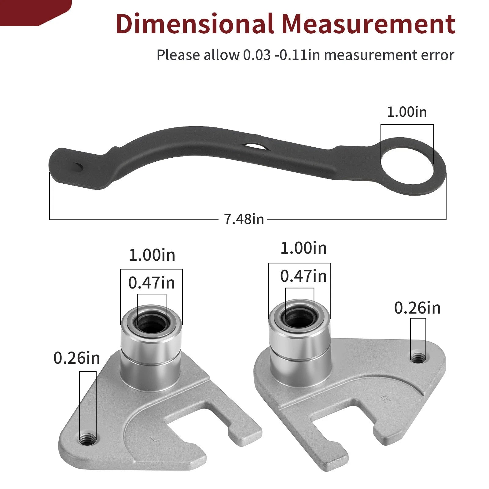Rear Tire Pivot w/ Adjuster Arm for Honda (42930-VG3-B01, 42961-VG3-010)
