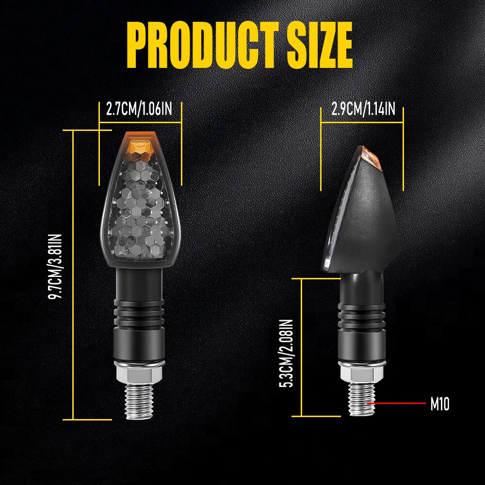 Set of 4 Smoke Amber Turn Signal Blinkers for Yamaha Kawasaki Honda Motorcycle