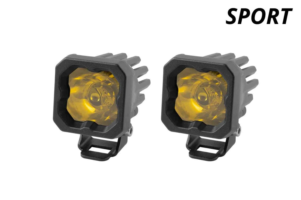 LED Pod Lights Sport Yellow Wide Beam With Amber Back Light Pair for Toyota (2001–2007)