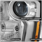 Left Headlight for GMC Sierra 1500 Limited (2016–2019) OE Style Black Amber