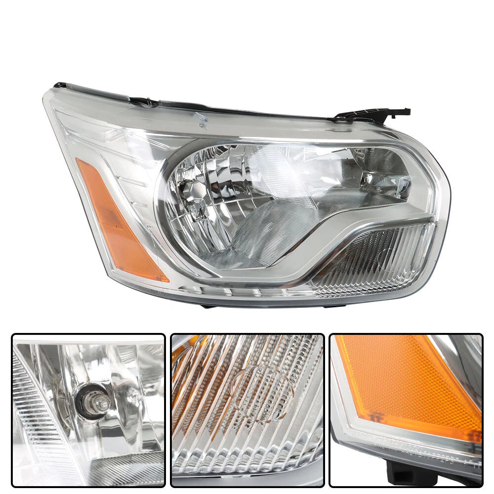Headlight Assembly for Ford Transit (2015â2021) Halogen Chrome Right Side
