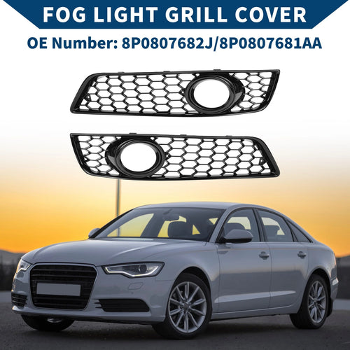 1 Pair Front Fog Light Grill for Audi A3 8P (2009–2013) No. 8P0807682J/8P0807681AA