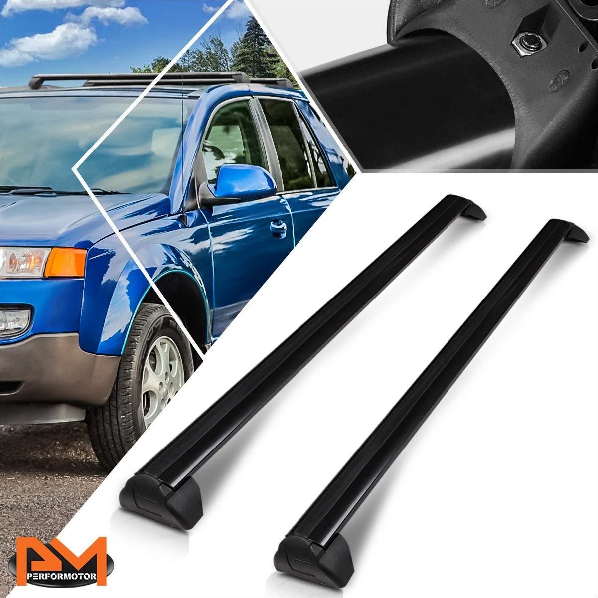 Roof Rack Crossbar for Saturn Vue (2002–2007) - OE Style, Aluminum, Black