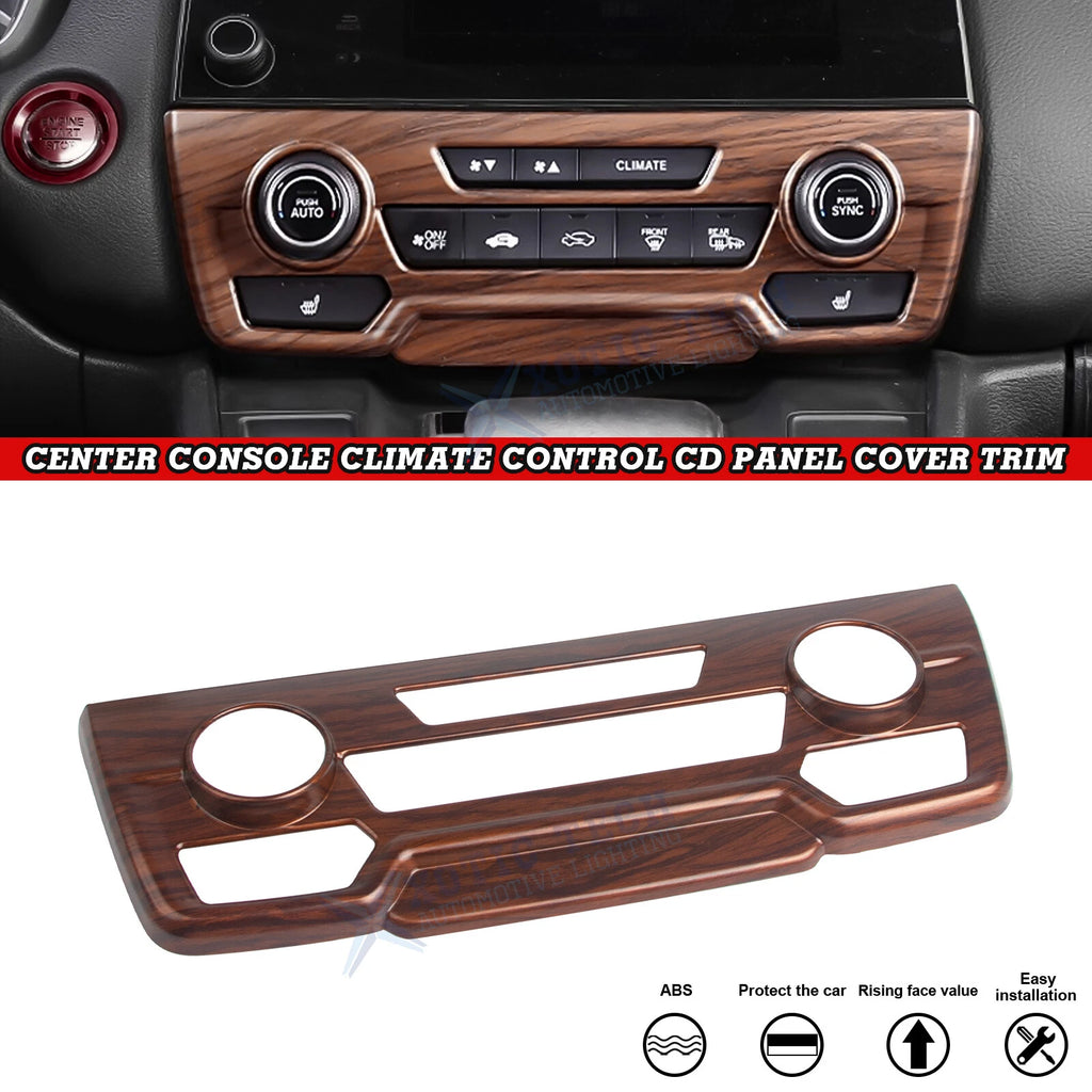 Peach Wood Grain Center Climate Control CD Panel Cover for Honda CR-V (2017–2022)