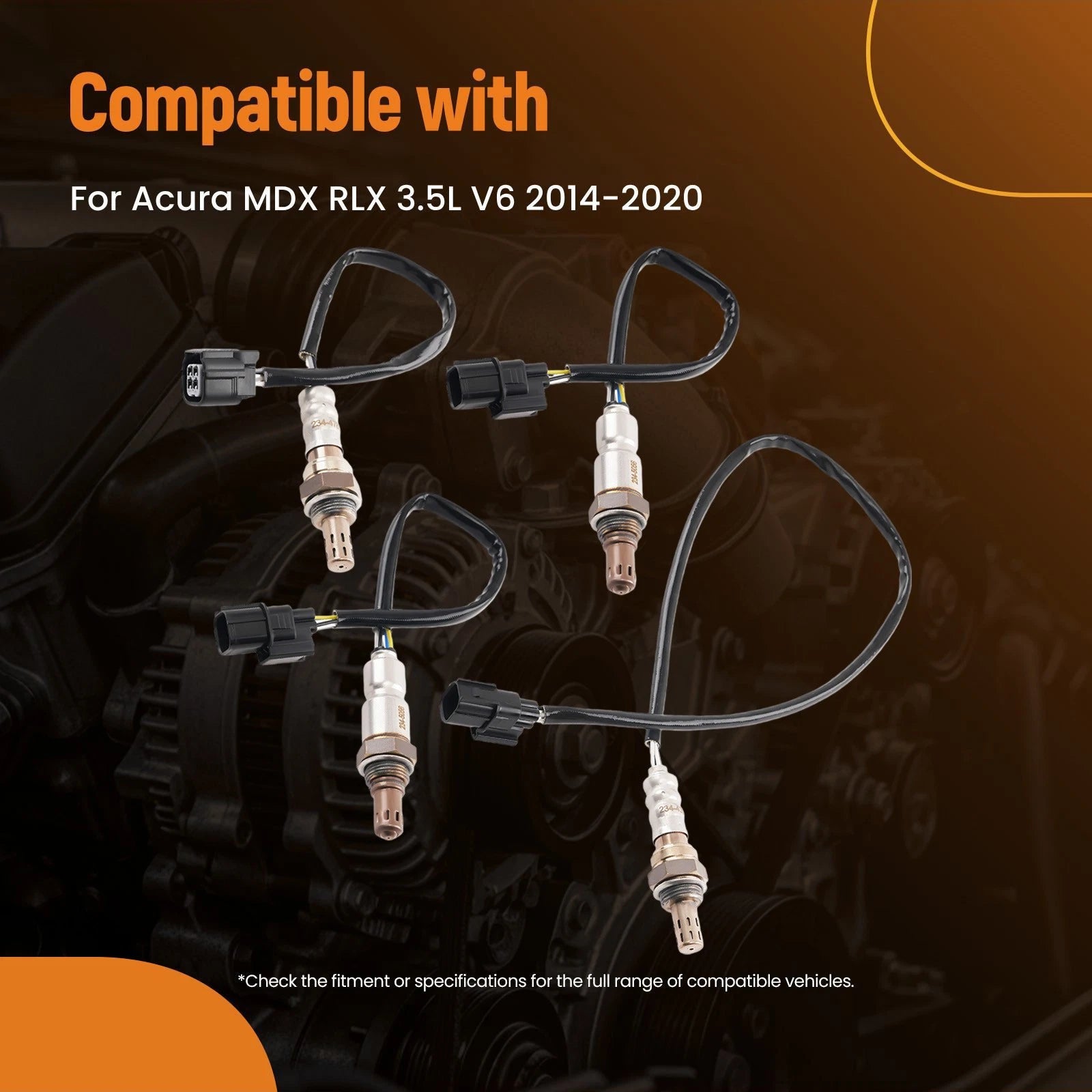 Set of 4 O2 Sensors for Acura MDX 3.5L V6 (2014–2020) 2344351 234-5056