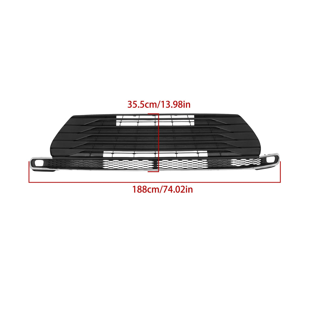 Front Bumper Grille for Toyota Sienna (2021-2023) Matte Black Chrome